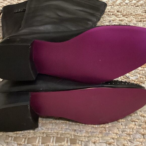 Twiggy London studded knee high boots 8 back zipper - Picture 13 of 13